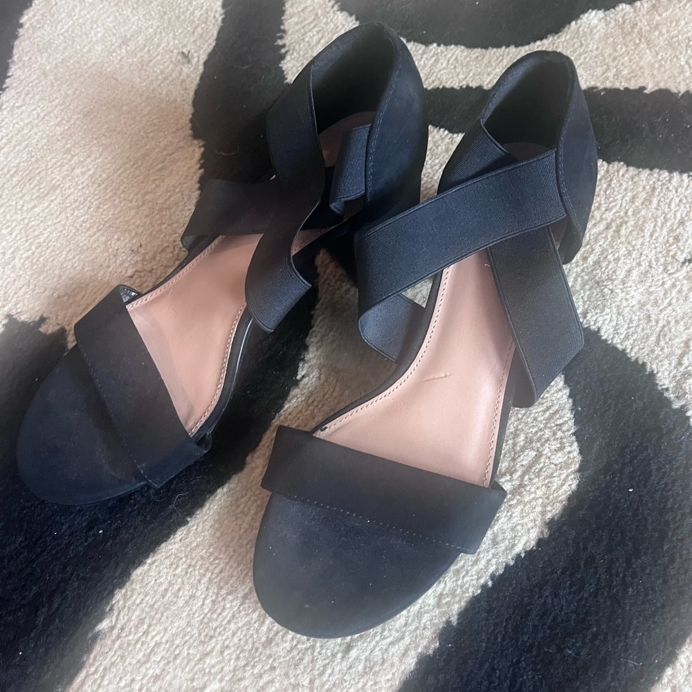 Black criss cross heels